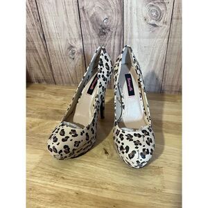 Betseyville Cheetah Leopard Print Platform Pumps Heels Stilettos